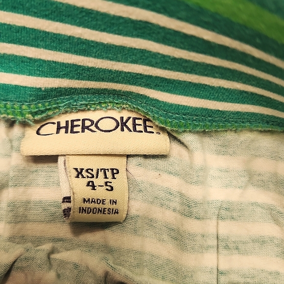 Green Cherokee Long Striped Skirt 4-5 Green and White  … - Picture 3 of 4